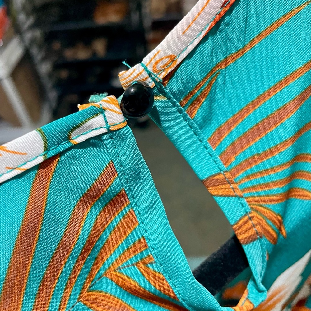 Tropical Floral Jumpsuit in Teal and Orange NWOT - Picture 6 of 8